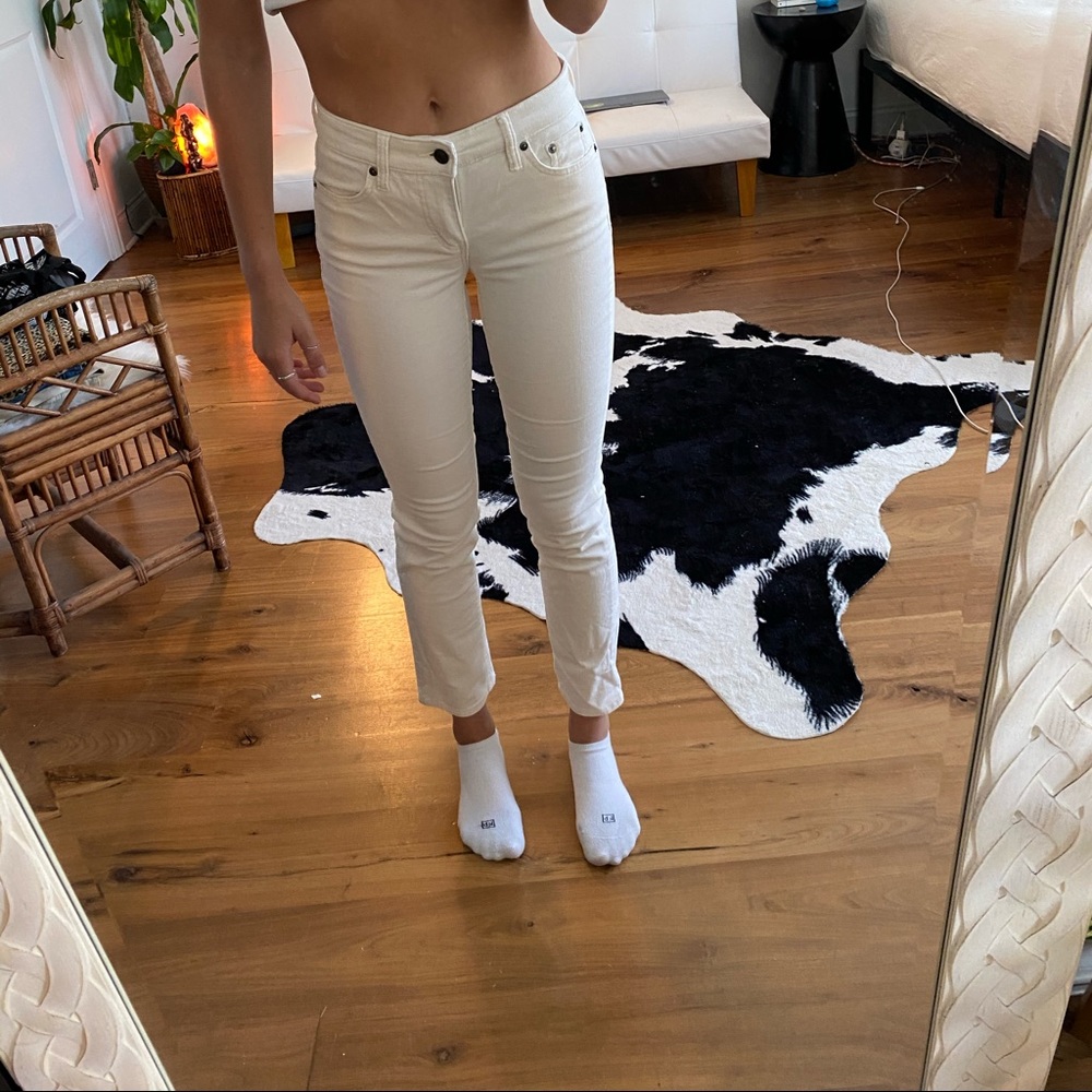 Ralph Lauren white ribbed jeans
